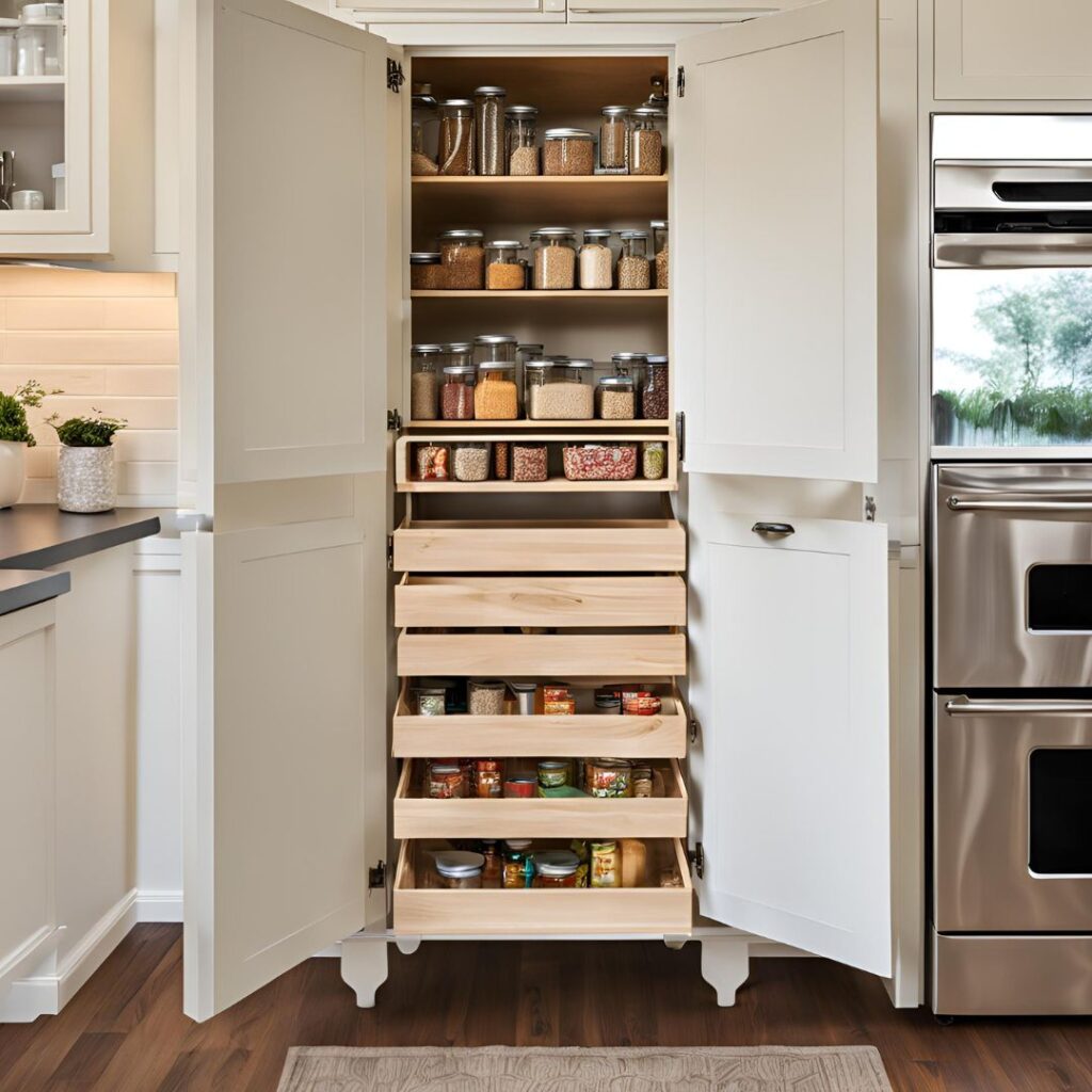 ארון מזווה למטבח עם מגירות נשלפות (2)