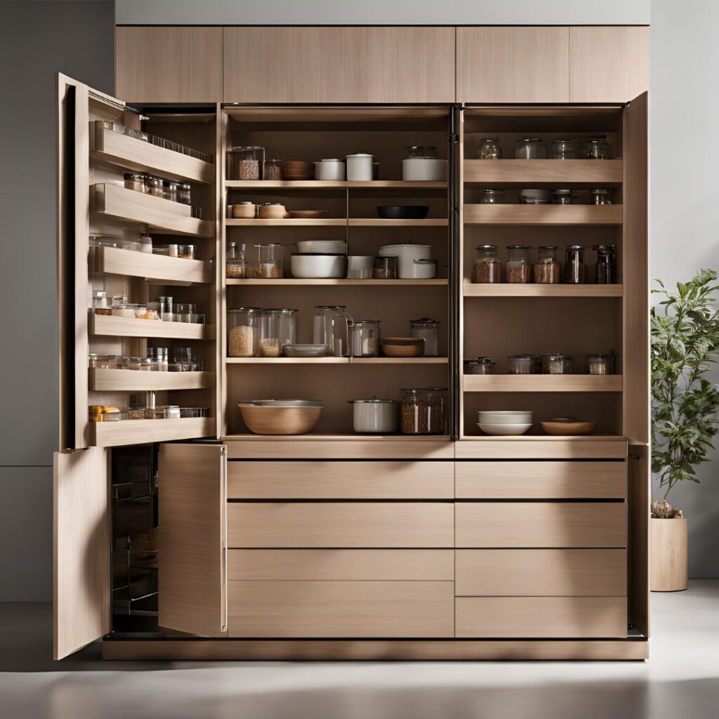 ארון מזווה למטבח עם מגירות נשלפות (2)