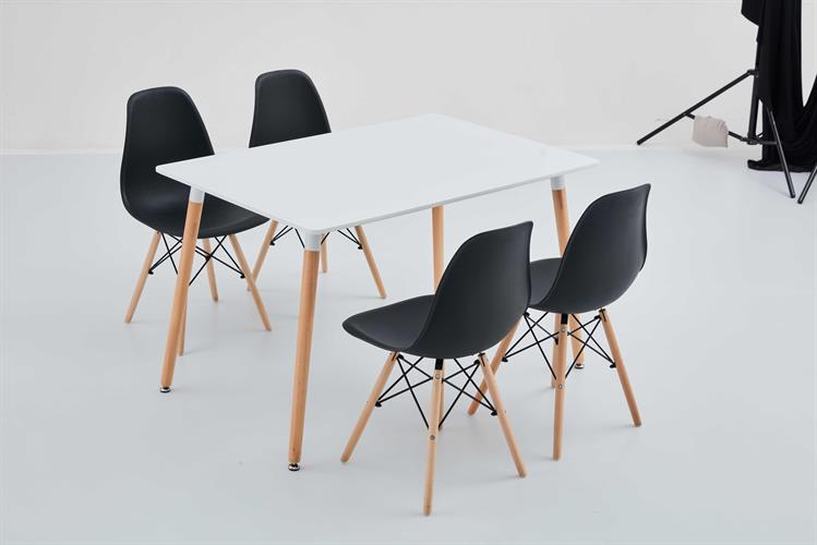 פינות אוכל מלבניות מעץ עם ארבע כסאות (2)